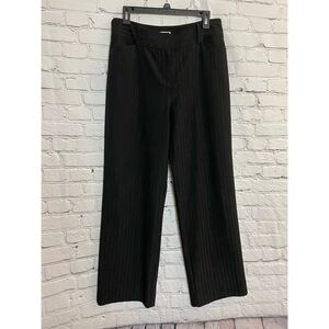 Chico's Black Metallic Stripe Elegant Damon Pants Size 2 US L